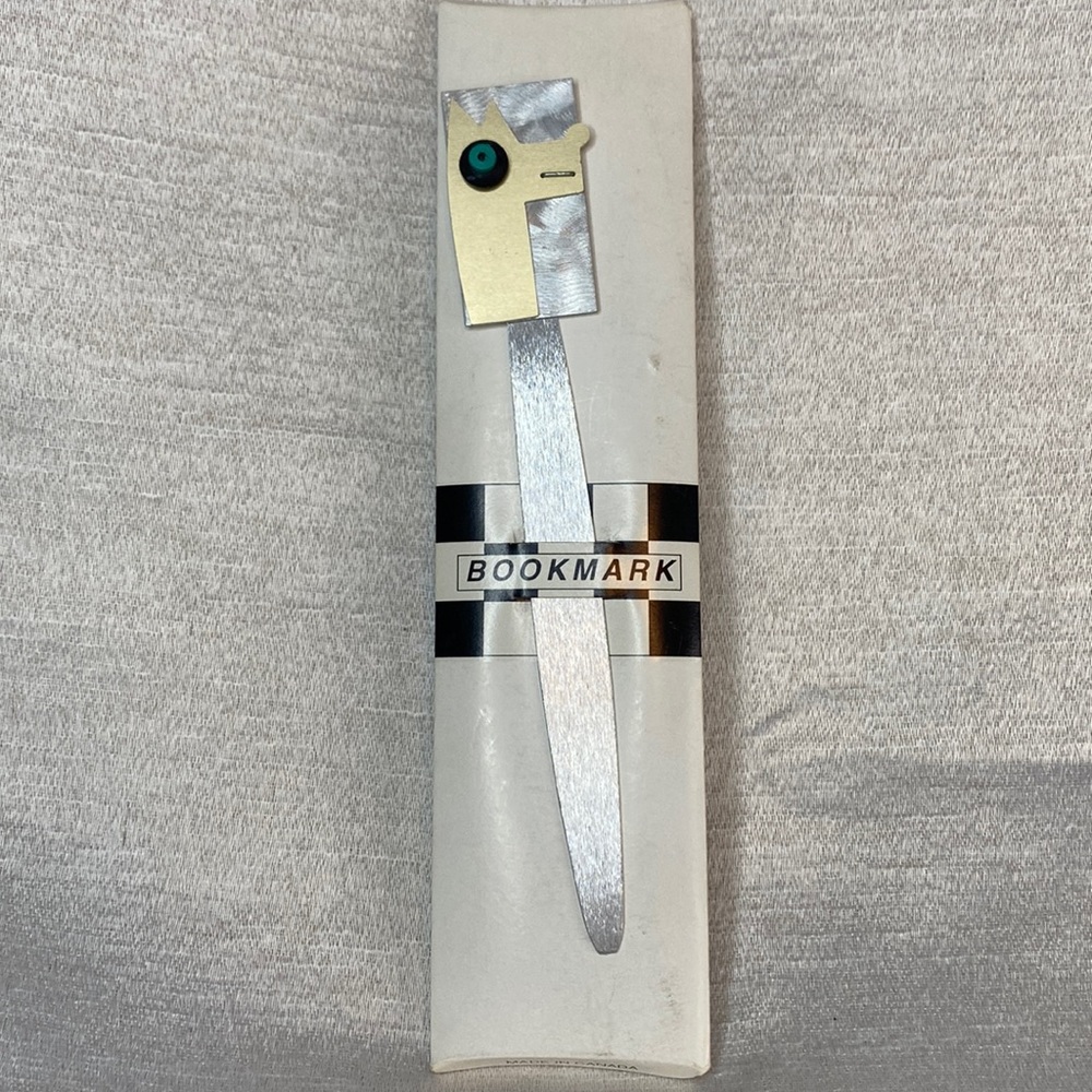 Cubist Dog bookmark aluminum handmade